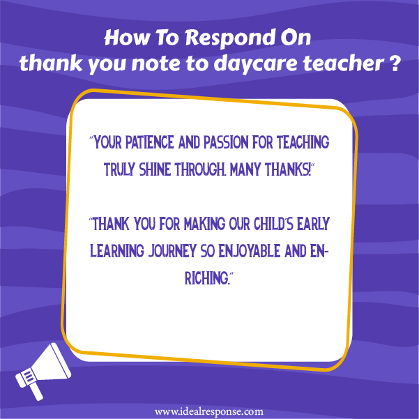 Thank You Note to Daycare Teacher from Parent